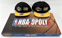 NBA Monopoly & (2) New Mitchell & Ness Lakers Hat
