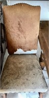 COWHIDE AND LEATHER DINING CHAIR