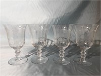 4- CRYSTAL WATER GOBLETS