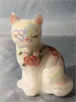 FENTON HAND PAINTED GLASS CAT. IRIDESCENT