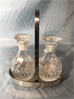 CRYSTAL CRUET SET IN CARRIER