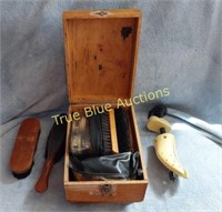 Shoeshine Box With Brushes