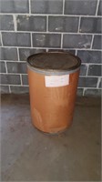 Vtg 55 Gallon Drum with Metal Top