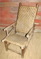 Old Hickory lean back chair. Note: Has repairs.