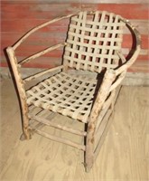 Antique hickory chair with web seat.