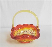 Vintage Amberina Glass Basket