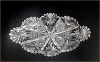 American Brilliant Cut Glass Oval Dish Bowl