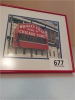 Framed picture of Wrigley Field sign