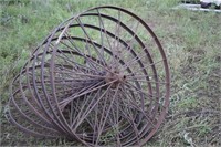 7 Matching Iron Wagon Wheels 54"