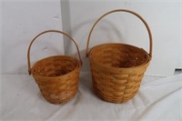 2 Longaberger Rd Baskets(8"Rdx7"H & 6"Rdx5"H)
