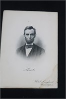 Vintage Autographed Abe Lincoln Picture-6"x8"