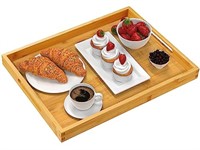 Pipishell Bamboo Serving Tray with Handles