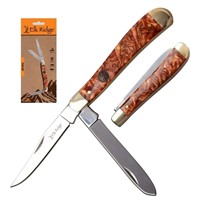 Elk Ridge Brown Resin Handle Trapper Knife