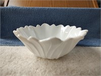Lily Pons Bowl Floral Indiana Milk Glass 7"