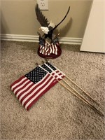 Eagle Figurine w/Small American Flags