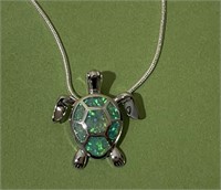 STERLING OPAL TORTOISE NECKLACE