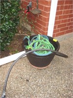 Pot of Hoses & Hose Holder