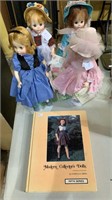 4 Madame Alexander dolls with stands. Comes with