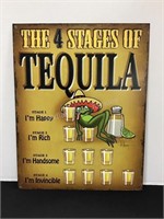 The Four Stages of Tequila Metal Sign