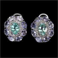 Natural Apatite & Tanzanite Earrings