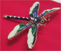 Sapphire Blue Colour Stone Dragonfly Pin