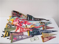 Lot of Antique/Vintage Pennants & Dave Nelson