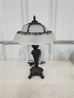 LAMP WITH GLASS SHADE - 19"