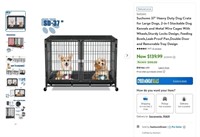 N2127  Heavy Duty Dog Crate with Locks  Wheels