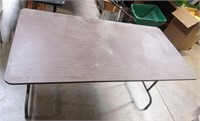 Folding wood table