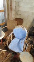 3 Vintage Metal Lawn Chairs Table & More