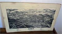 Vintage Pictorial 1882 View of Cuba, Alleghany