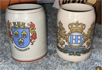 (2) Vtg Stonware Germany Beer Steins: