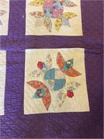 Vintage Purple Quilt. 6’ x 84”