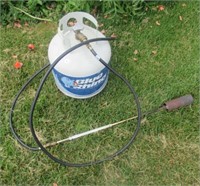 Propane torch with tank. Tank approx. half full.