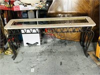 metal & marble sofa table - 57L x 16 x 26