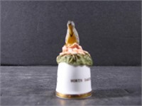 N Dakota State Bird and Flower Thimble by Sutherla