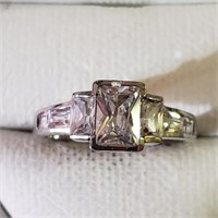 $120 Silver Rhodium Plated CZ Ring