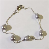 $200 Silver Freshwater Pearl Bracelet
