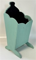 NEAT VINTAGE TEAL PAINTED WOODEN ACCENT - DECOR