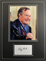 George Bush Custom Matted Autograph Display