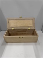 Wooden Rectangle Decorative Box w/ Latching lid