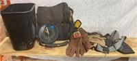 14” Welding Gloves, Work Belt, Bag, Clock