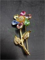 Joan Rivers Vintage Spinning Daisy Brooch