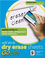 GoWrite  Dry Erase Sheets  Self Adhesive  8 1 2