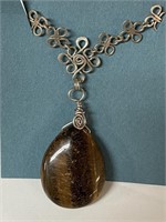 800 SILVER TIGER EYE NECKLACE