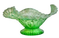 Northwood Green Opalscent 8" Fluted Bowl