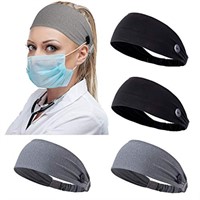 Zoldag Headbands with Buttons for Doctor Nurse Pro