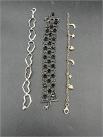 (2) Sterling Silver & (1) Marcasite Bracelet