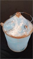 Vintage Water Can , Painted Blue, 12x18.5"