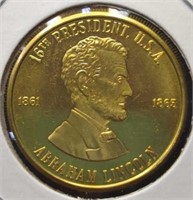 Abraham Lincoln 16th president USA token